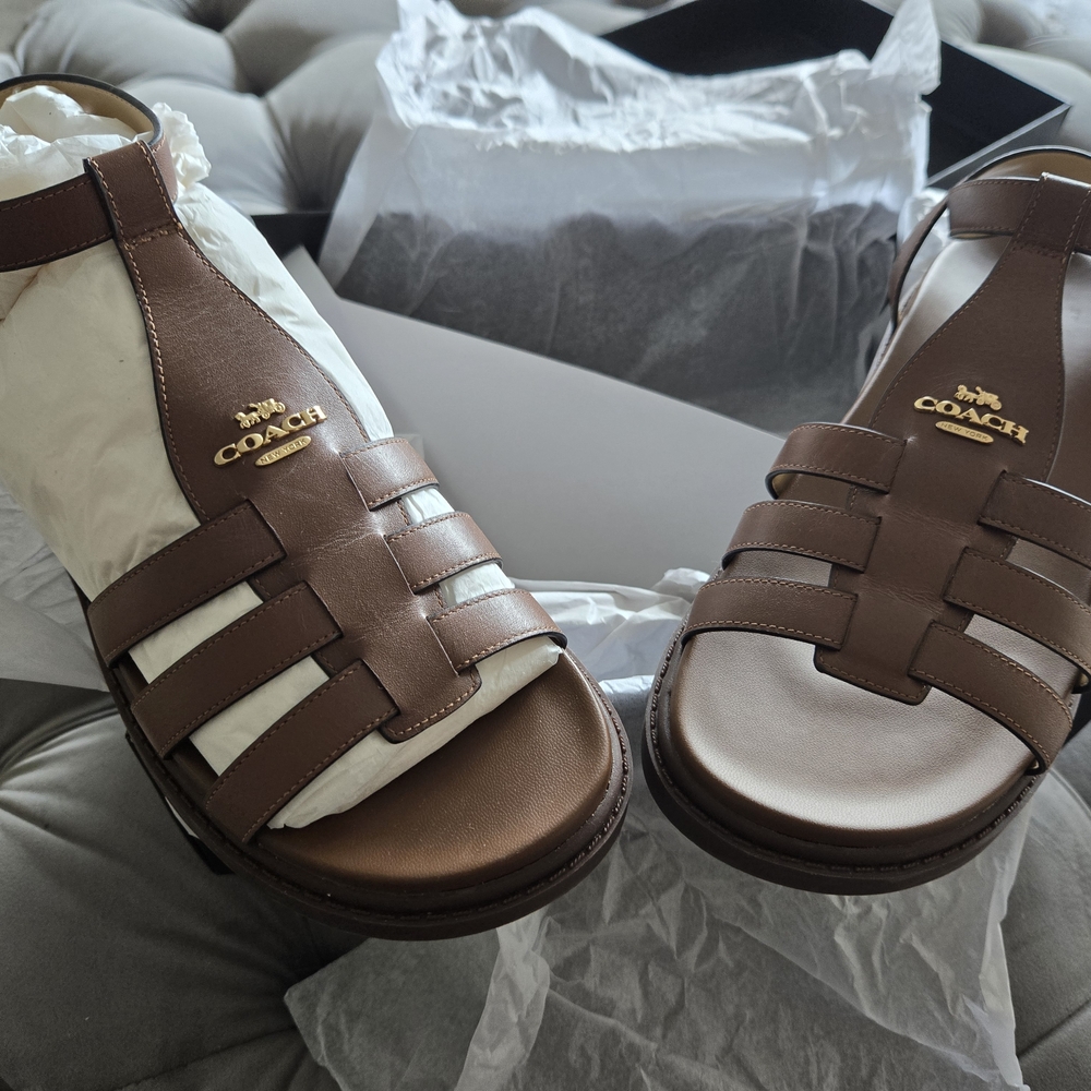 Coach Tan Leather Women's Sandals